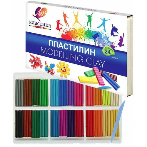 Луч Пластилин 24 цвета 480 г Классика