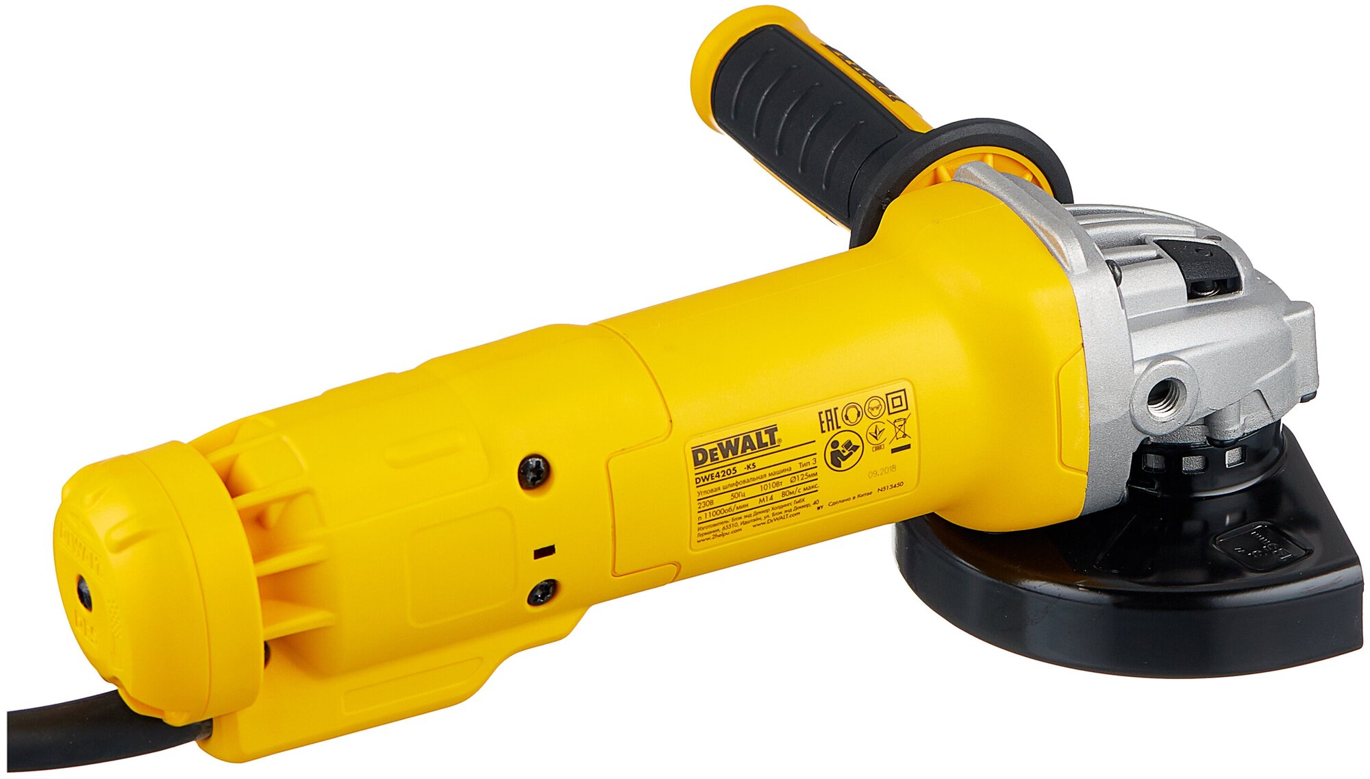 DWE4205-KS Углошлифовальная машина (125 мм, 1010 Вт, 11000 об/мин) DeWALT - фото №2