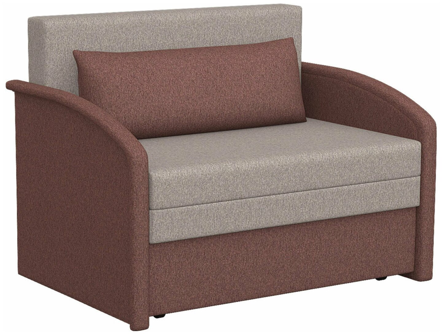 Прямой диван Первый Мебельный Тедди Серый / Малиновый, рогожка
