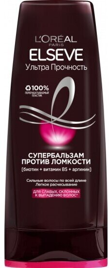 Супербальзам против ломкости волос L'oreal Paris Elseve Ультра Прочность, для ослабленных волос, 400 мл