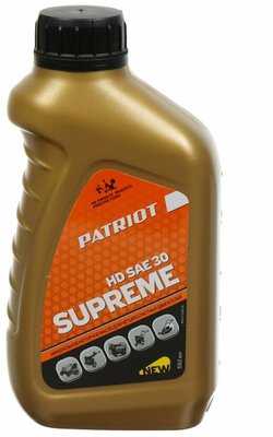 Масло моторное минеральное, SAE 30, Patriot, Supreme HD, 0.592 л, 850030629