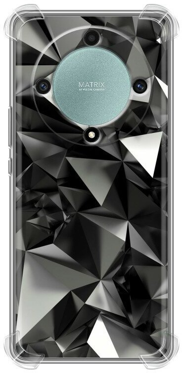 Дизайнерский силиконовый с усиленными углами чехол для Хонор Х9а / Huawei Honor X9a Черные кристаллы