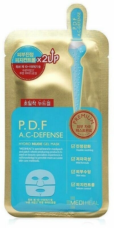 Mediheal Маска тканевая для проблемной кожи / D.F A. C-Defense Nude Gel Mask, 35 грамм