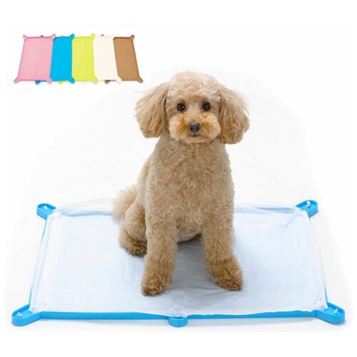 Japan Premium Pet Силиконовый коврик-лоток 57,7*43,7*1,5 см с бортиком для собачьих пелёнок. Широкий. зеленый