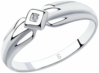 Кольцо из серебра с бриллиантом 87010027 SOKOLOV