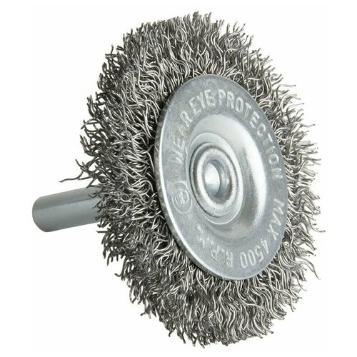 Щётка DEBEVER дисковая неплетёная с хвостовиком 37 мм, проволока - сталь 0,30 мм