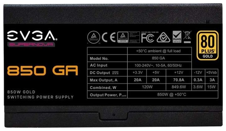 Блок питания 850W EVGA SuperNOVA GA 220-GA-0850-X2
