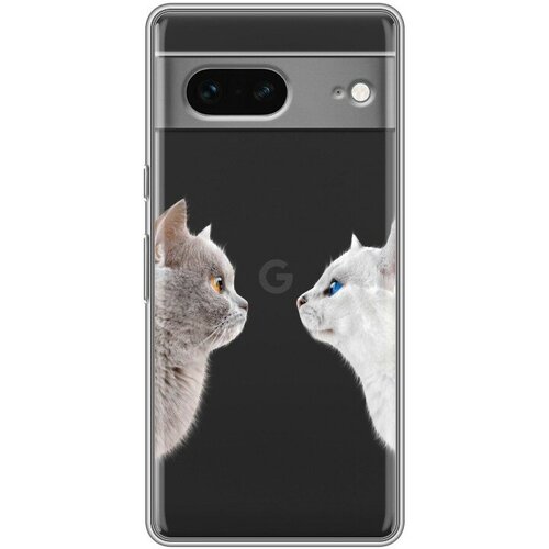 Полупрозрачный дизайнерский силиконовый чехол для Гугл Пиксель 7 / Google Pixel 7 Кошки принт полупрозрачный дизайнерский силиконовый чехол для гугл пиксель 5а 5g google pixel 5a 5g кошки принт