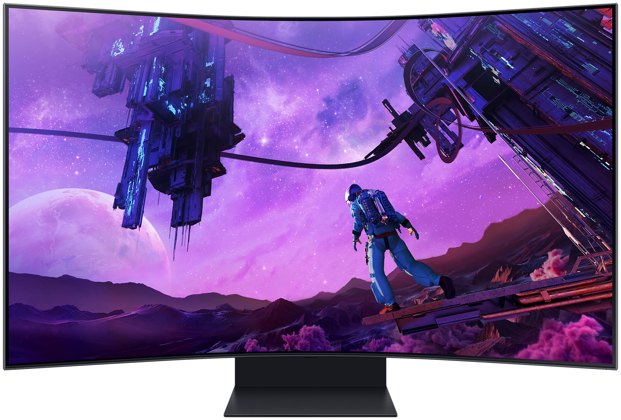 55" Монитор Samsung Odyssey Ark S55BG970NI, 3840x2160, 165 Гц, *VA, черный