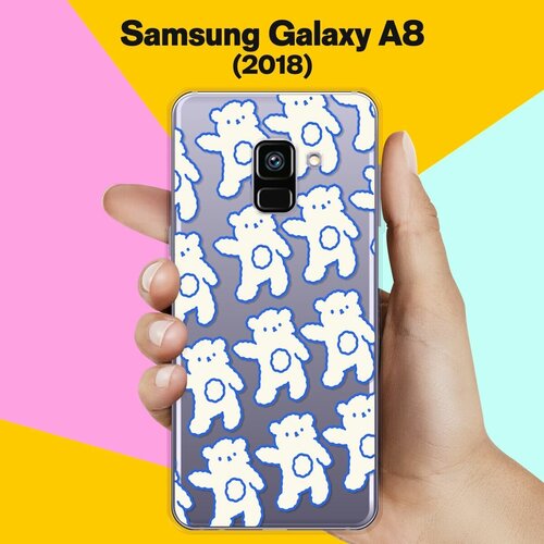 силиконовый чехол летние узоры 15 на samsung galaxy a8 2018 самсунг галакси а8 2018 Силиконовый чехол на Samsung Galaxy A8 (2018) Белый человечек / для Самсунг Галакси А8 2018