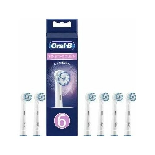 Набор насадок Oral-B Sensitive Clean для вибрационной щетки, белый, 6 шт.