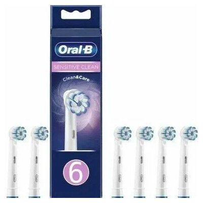 Набор насадок Oral-B Sensitive Clean для электрической щетки, белый, 6 шт.