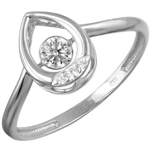 фото Эстет кольцо с 4 фианитами из белого золота 01к1211864, размер 18