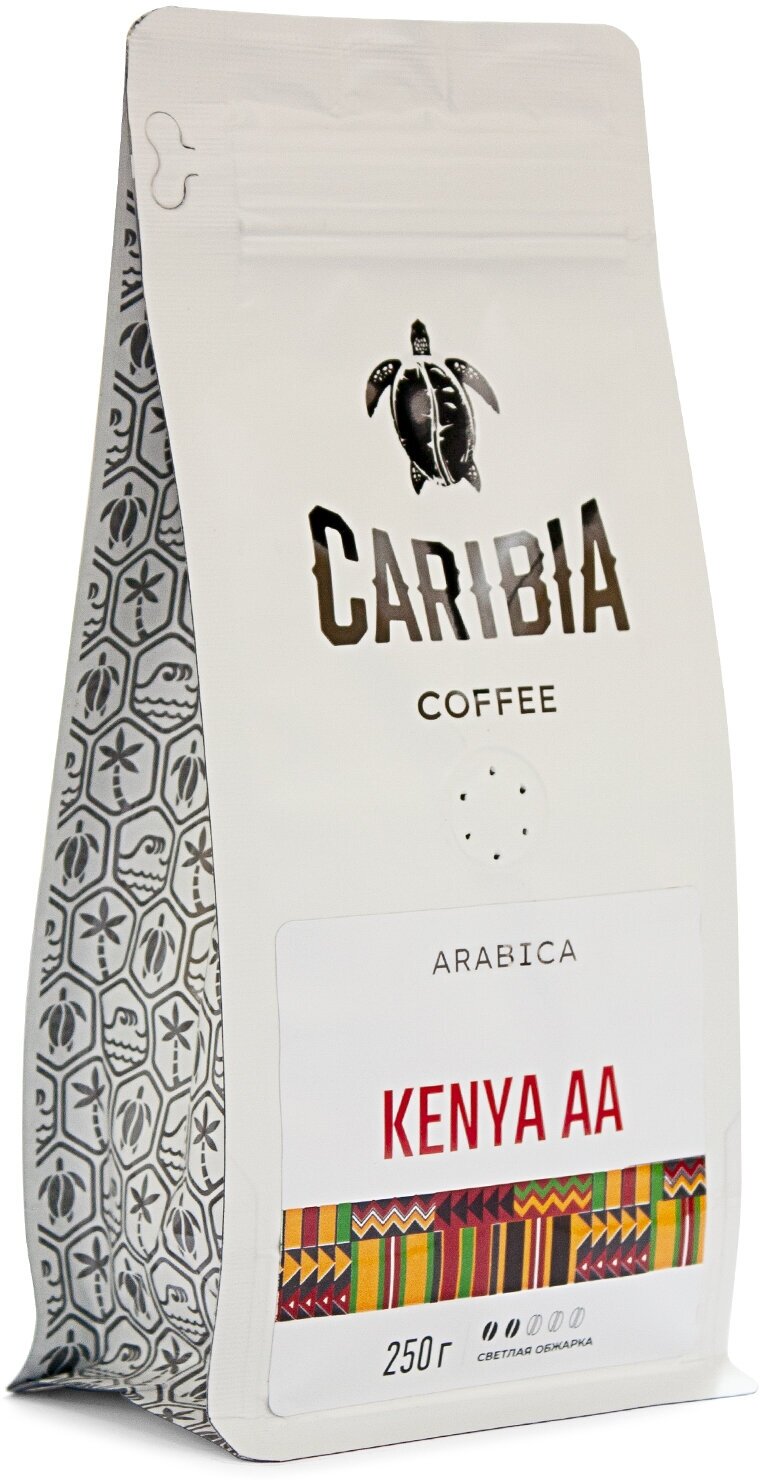 Кофе Caribia Kenya AA Arabica в зёрнах 250 г