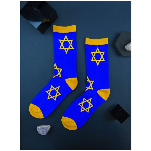 Носки 2beMan, размер 39-45, синий, желтый носки 2beman размер 39 45 желтый синий голубой