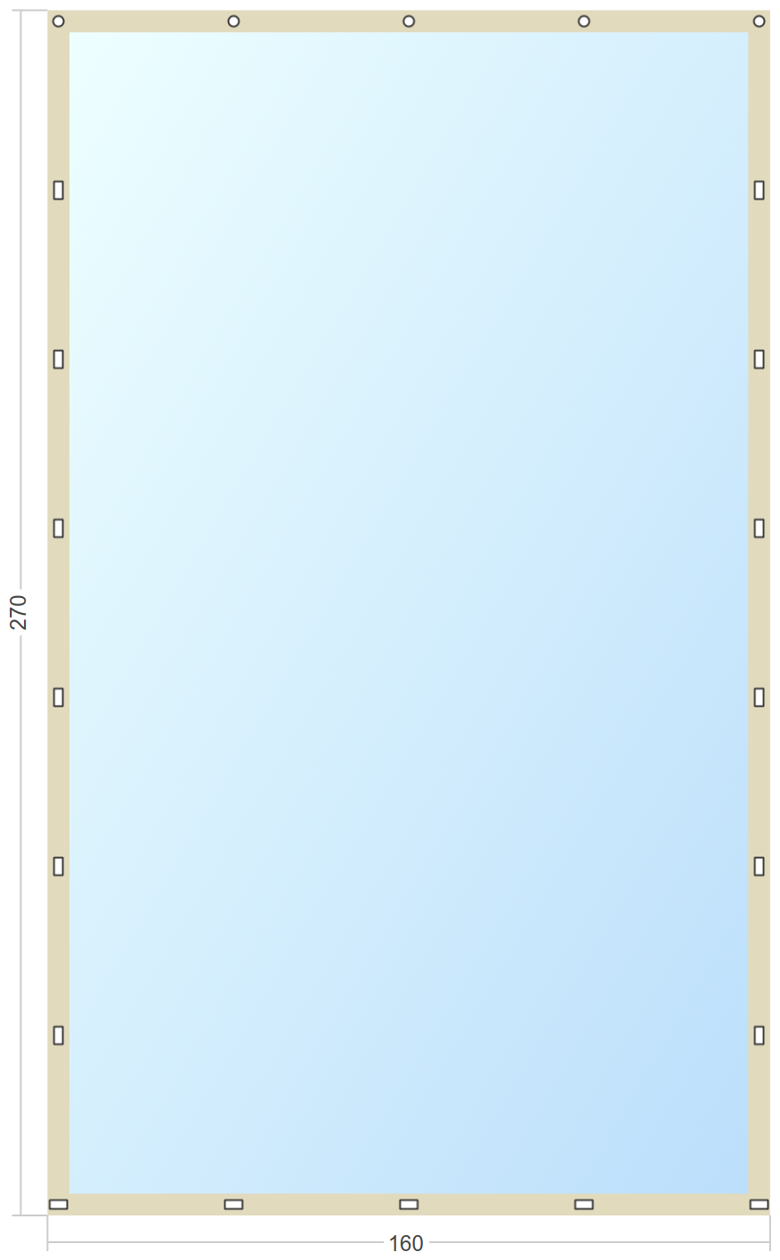 Мягкое окно Софтокна 160х270 см, Прозрачная пленка 0,7мм, Скоба-ремешок, Бежевая окантовка, Комплект для установки - фотография № 3