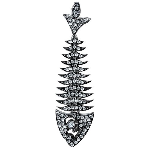 фото Эстет подвеска с фианитами из чернёного серебра 01п1511067ч