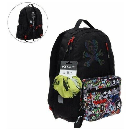 Рюкзак молодёжный Tokidoki, 44 х 29,5 х 15 см, эргономичная спинка, чёрный