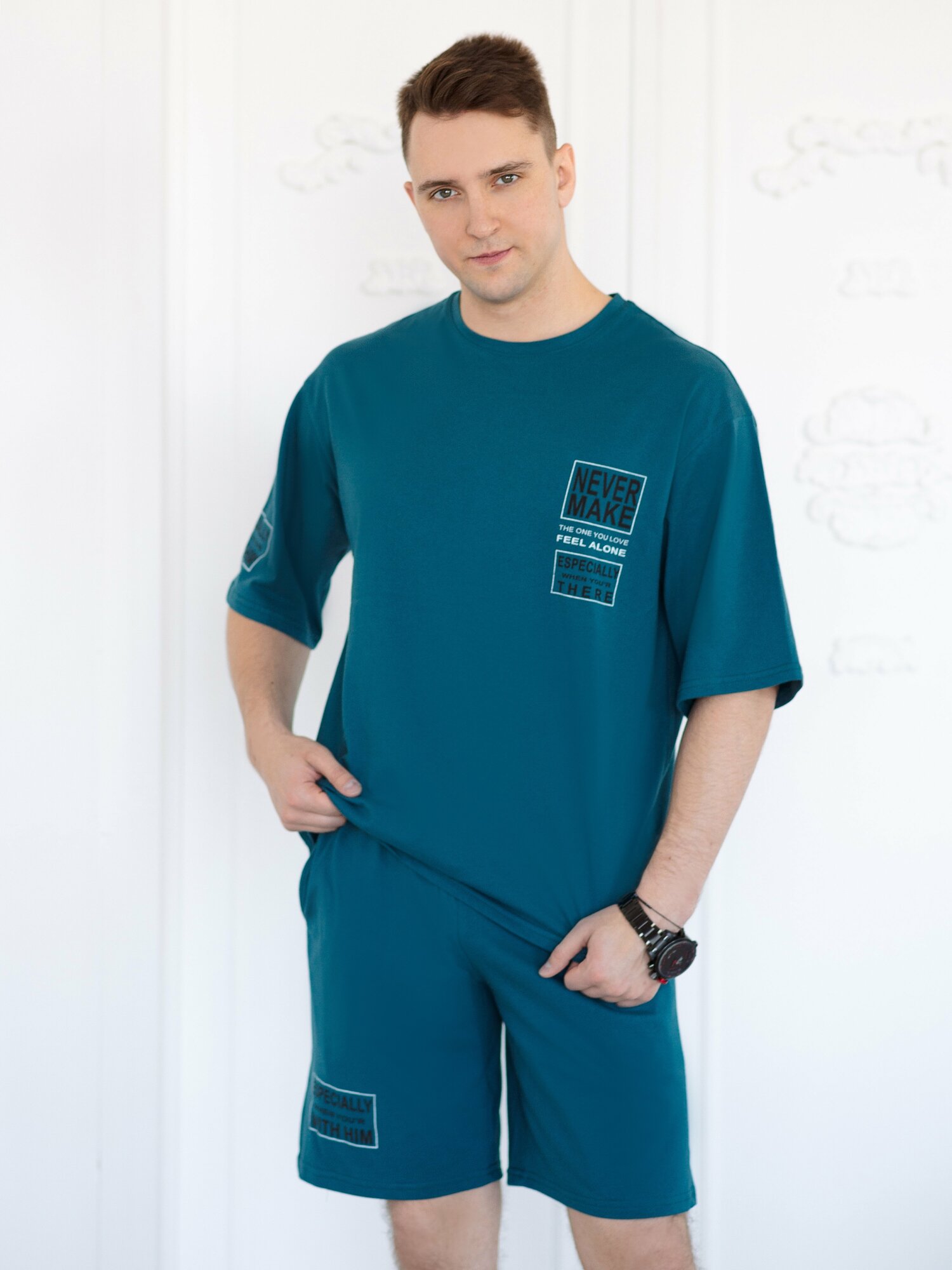 Комплект домашний мужской шорты с футболкой (623-22 р116 (176) 67) LIDEKO - фотография № 11