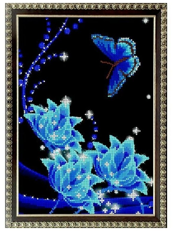 Рисунок на ткани RK LARKES "Сказочные цветы", 25,5x17,5 см