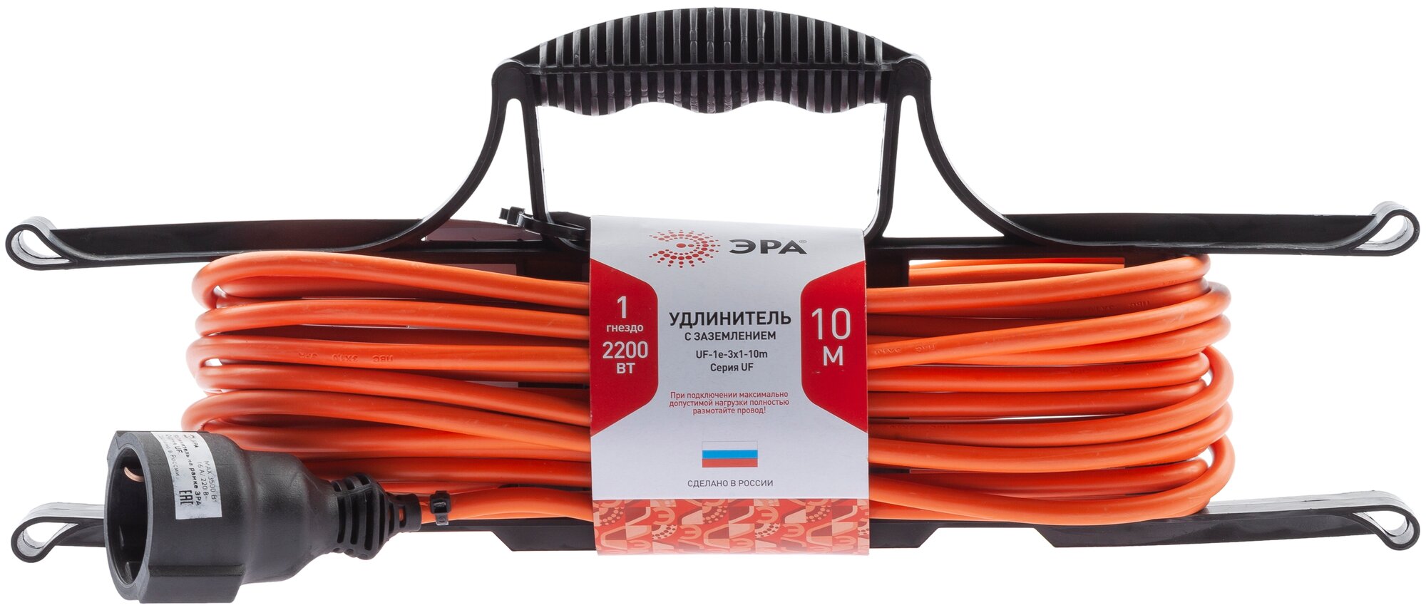 Удлинитель силовой ЭРА UFx-1e-3x1-10m на рамке с заземлением 1 розетка 10м ПВС 3х1мм2