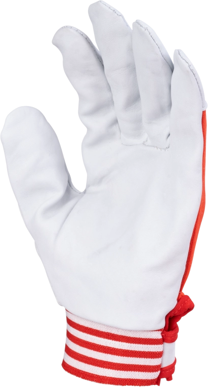 Перчатки рабочие TETU кожаные комбинированные, арт. 202, размер 9, белые с красным - фотография № 3