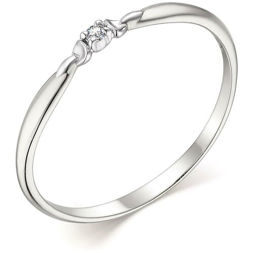 фото Алькор кольцо с 1 бриллиантом из белого золота 13802-200, размер 15.5