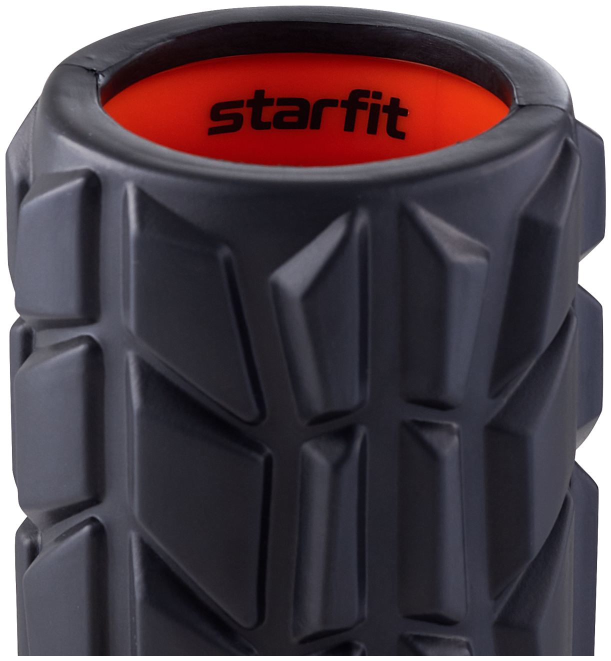 Ролик массажный STARFIT Pro FA-509 EVA/PP, высокая жесткость, 33x13,5 cм, черный/оранжевый