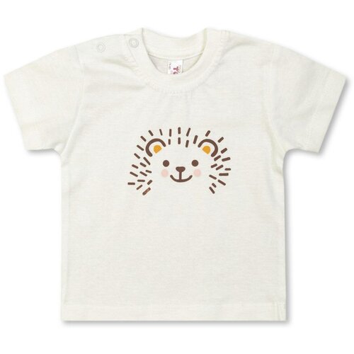 фото Футболка для малыша - молочный - ёжик , размер 74 takro