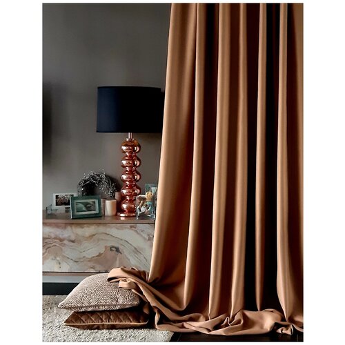 Портьеры Filigrana Dark на ленте, 150х250 см, 1 шт., горчичный