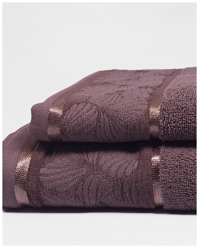 Набор махровых полотенец Sandal из 2-х шт. (50*90 и 70*140 см.), цвет - мускат (Nota), плотность 450 гр. - фотография № 3