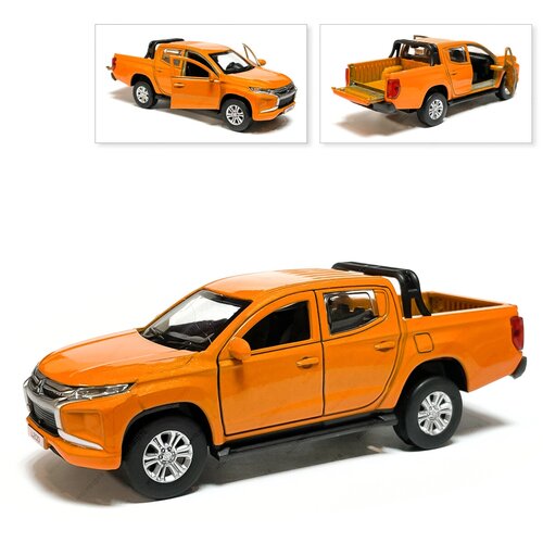 Машина Mitsubishi L200, инерционная, оранжевый, Технопарк, 12 см