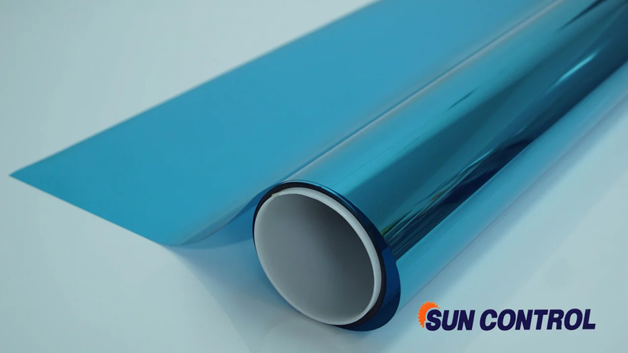 Солнцезащитная голубая зеркальная плёнка SunControl R TURQUOISE 15% (бирюза) на окна (152 х0.5 м)