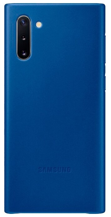Чехол (клип-кейс) SAMSUNG Leather Cover, для Samsung Galaxy Note 10, синий [ef-vn970llegru] - фото №1