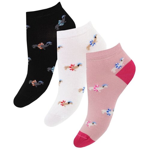 фото Женские короткие хлопковые носки с рисунком mademoiselle dog