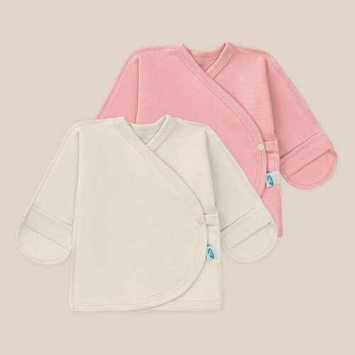 фото Распашонка lemive, комплект из 2 шт., размер 20-62, экрю, розовый