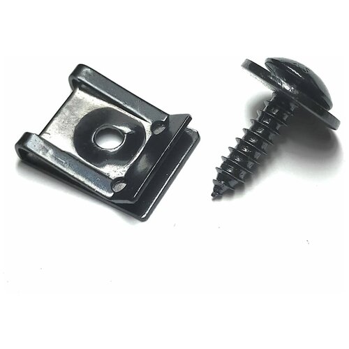 Комплект для крепежа (скоба + саморез). Крепеж для автомобилей. Комплект 6шт
