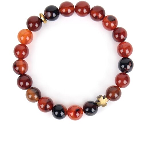 фото Четки браслет из сардоникса. d=10 мм. 20 зерен псалом