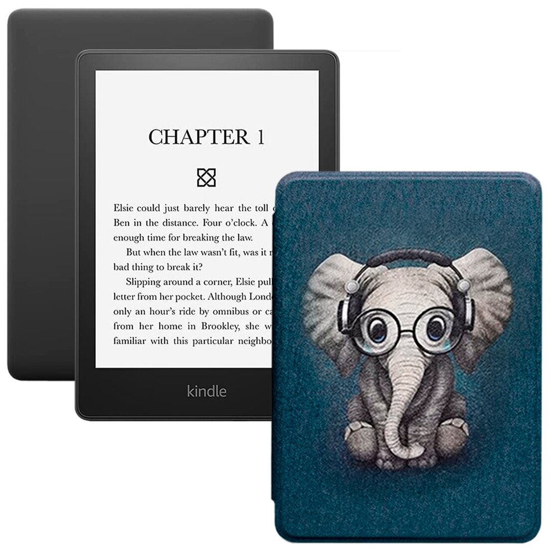 Электронная книга Amazon Kindle PaperWhite 2021 16Gb Ad-Supported Denim с обложкой ReaderONE PaperWhite 2021 Elephant