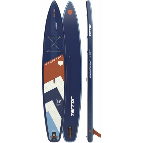 Cап борд надувной двухслойный TERROR 14.0x28x6 CAPTAIN blue S23 (427x71x15 см) / Sup board, сапборд, доска для сап серфинга