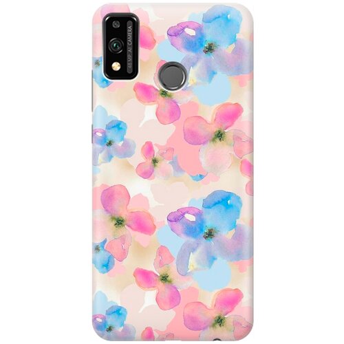 фото Ультратонкий силиконовый чехол-накладка для honor 9x lite с принтом "фиалки акварелью" gosso