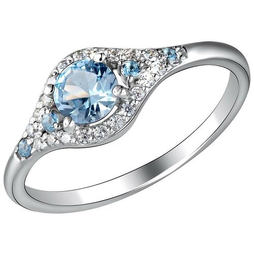 фото Эстет кольцо с топазами и фианитами из серебра 01к258523-4, размер 16