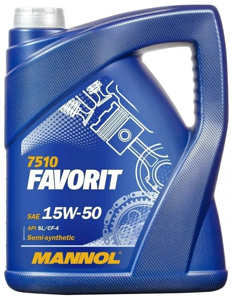 7510-4 Mannol Favorit 15W50 4 Л. Полусинтетическое Моторное Масло 15W-50 MANNOL арт. MN7510-4