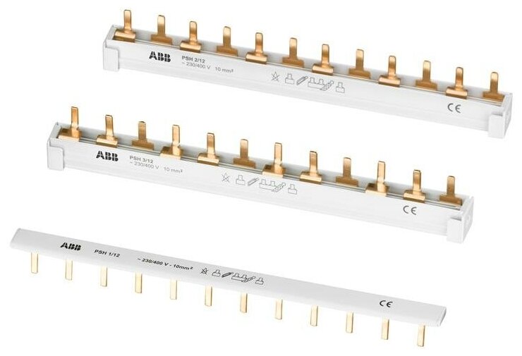 Шина-гребёнка PSH 3/12 3-х полюсная на 12 модулей 50А (АВВ) 2CDL130001R1012