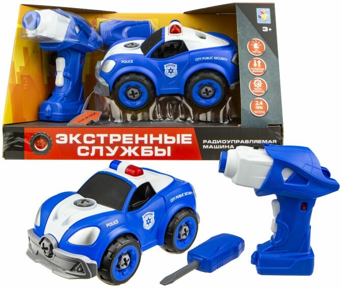 Машинка 1TOY "Экстренные службы" патрульная машина на р/у