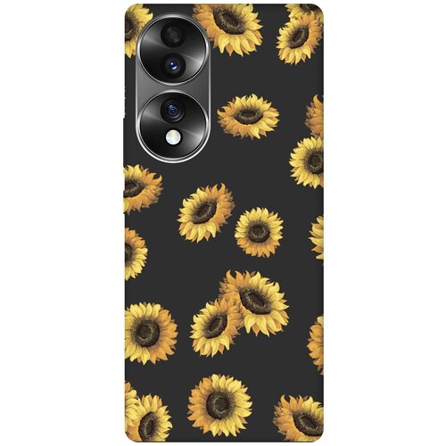 Матовый чехол Sunflowers для Honor 70 / Хонор 70 с 3D эффектом черный матовый чехол avo gymnastic для honor 70 хонор 70 с 3d эффектом черный