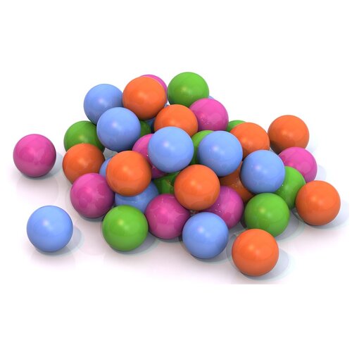 фото Шарики для бассейна нордпласт шарики диам. 6 см (50 шт. в сетке) нордпласт, 411/, оранжевый, розовый, голубой, зеленый