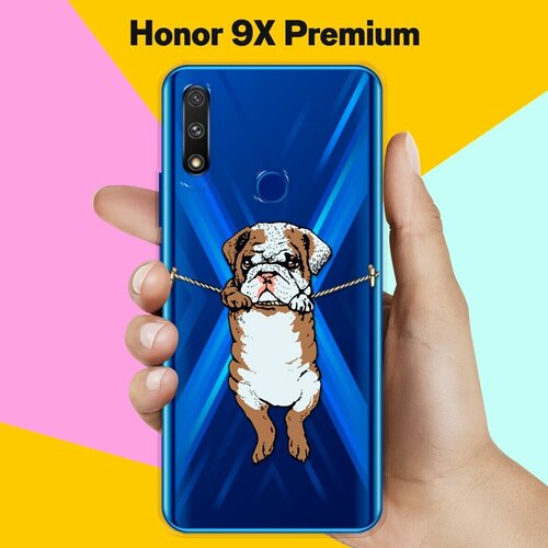Силиконовый чехол Бульдог на Honor 9X Premium силиконовый чехол на honor 9x premium хонор 9x премиум семейство панды