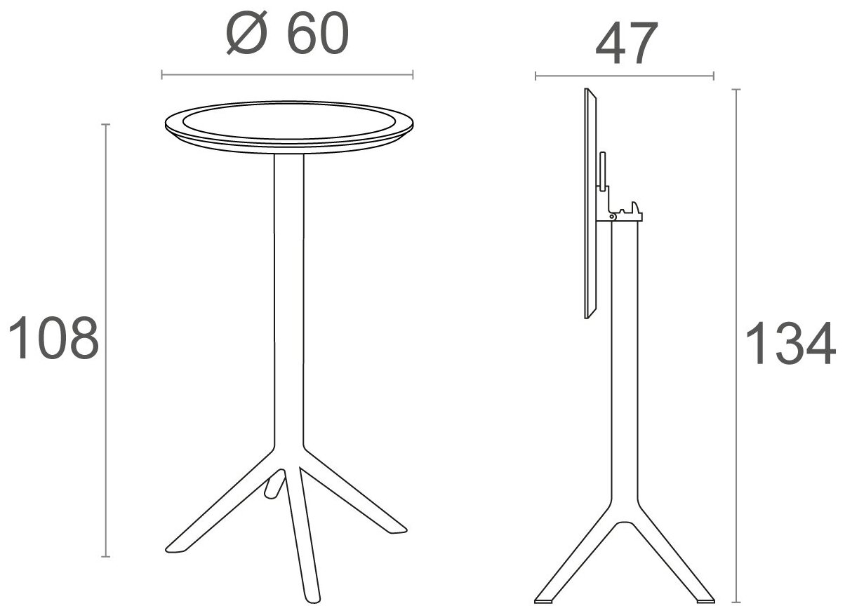 Барный стол Sky Folding Bar Table 60, Siesta Contract, складной, белый - фотография № 3