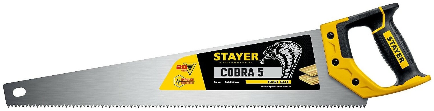 STAYER Cobra 5 500 мм, Ножовка по дереву (1506-50)